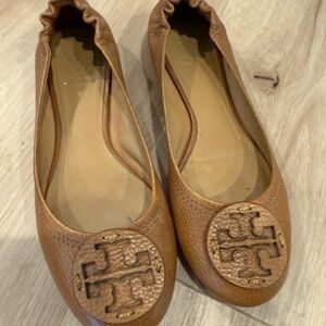 Tory Burch Brown Leather Loafers